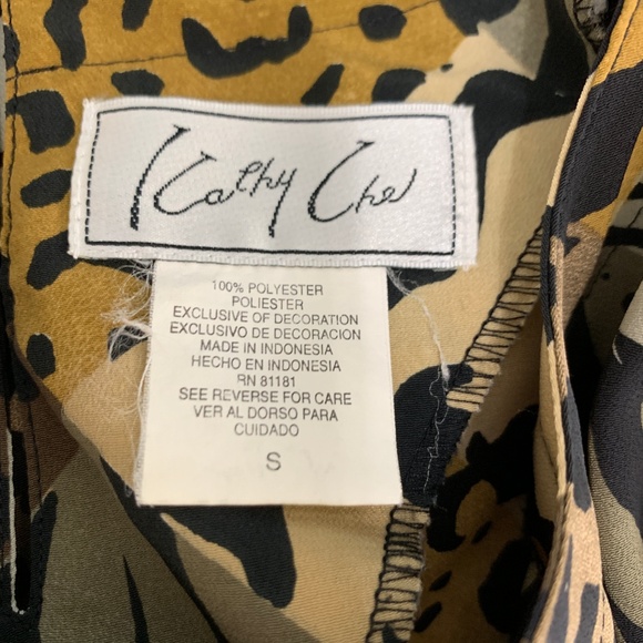 Kathy Che Small Blouse Cheetah Animal Print Brown - Picture 4 of 4
